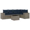 vidaXL Set Divani da Giardino 6 pz con Cuscini Grigio in Polyrattan
