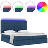vidaXL Letto con luci a strisce a LED Blu 180 x 200 cm Tessuto