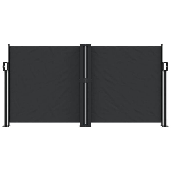 vidaXL Tenda da Sole Laterale Retrattile Nera 120x600 cm