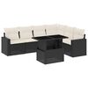 vidaXL Set Divani da Giardino con Cuscini 7pz Nero Polyrattan