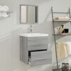 vidaXL Mobile Bagno e Lavabo Integrato Grigio Sonoma Legno Multistrato