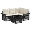 vidaXL Set Divano da Giardino 5 pz Nero polyrattan