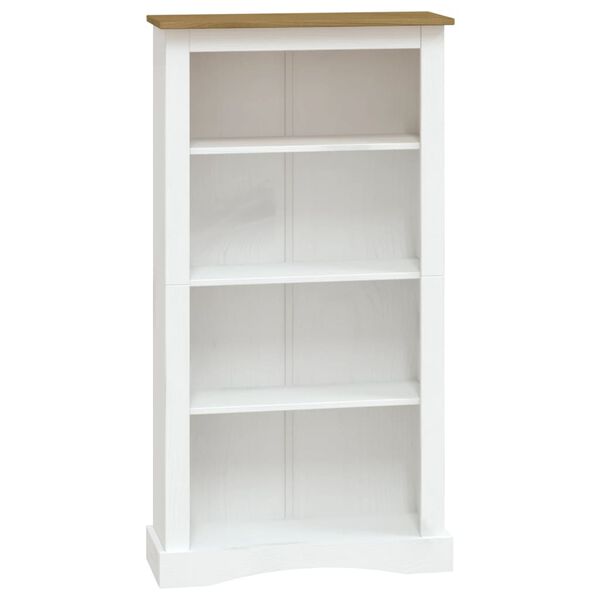 vidaXL Libreria a 4 Ripiani Pino Messicano Corona Bianco 80x29x150 cm