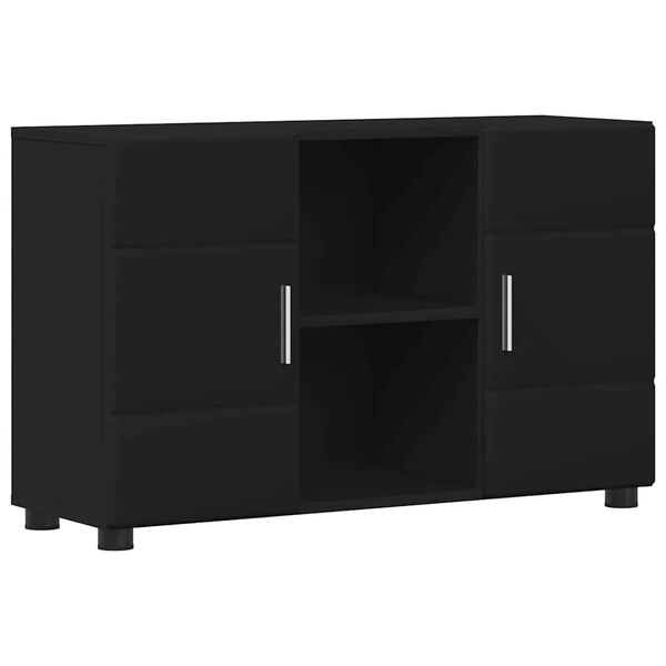 vidaXL Credenza FLORIN Nero 88,5 x 30,5 x 55,5 cm Legno multistrato