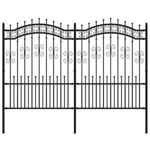 vidaXL Recinzione da giardino con punta a lancia nera 240x150 cm in acciaio verniciato a polvere