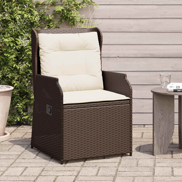 vidaXL Panchina da giardino 2 pcs Marrone polyrattan