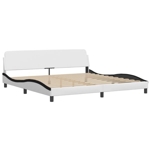vidaXL Letto con Materasso Hvar Bianco e Nero 200x200cm in Similpelle
