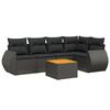 vidaXL Set Divano da Giardino 6 pz con Cuscini Nero in Polyrattan