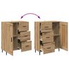 vidaXL Credenza 2 pcs Rovere artigianale Legno Stratificato e Vetro