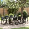 vidaXL Set da Pranzo per Giardino 9 pcs Nero