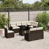 vidaXL Set Divani da Giardino 9pz con Cuscini Marrone in Polyrattan