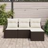 vidaXL Set Divano da Giardino Marrone polyrattan