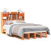 vidaXL Letto Libreria senza Materasso Marrone Cera 120x190 cm in Pino