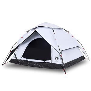 vidaXL Tenda 5 Persone Bianca in Tessuto Oscurante a Rilascio Rapido