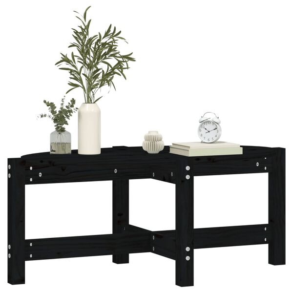 vidaXL Tavolino da Salotto Nero 87x48x35 cm in Legno Massello di Pino