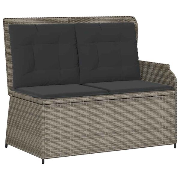 vidaXL Set Divani da Giardino 3 pz con Cuscini in Polyrattan Grigio