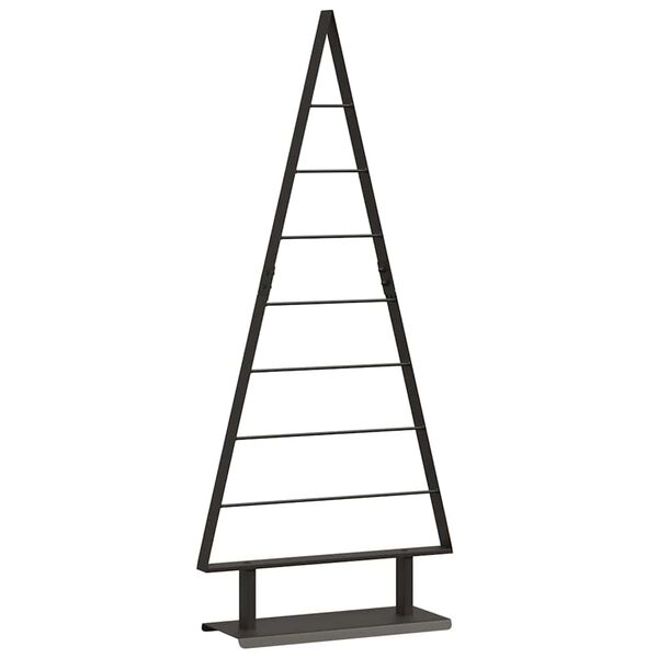 vidaXL Albero di Natale in metallo con supporto Nero 125 cm Acciaio