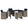vidaXL Set da Pranzo per Giardino 5 pz Grigio polyrattan