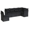 vidaXL Set Divano da Giardino 6 pz con Cuscini Nero in Polyrattan