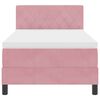 vidaXL Letto a Sorgente LED con materasso Rosa 90 x 190 cm Velluto