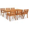 vidaXL Set da pranzo da giardino 7 pz 201,5x100 cm in legno massello di acacia