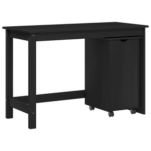 vidaXL Set di Scrivania e Armadietto 2 pz Nero Legno Massello di Pino