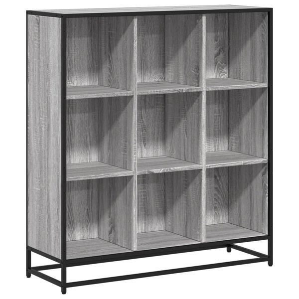 vidaXL Libreria Grigio Sonoma 97,5x33x107,5 cm Multistrato e Metallo