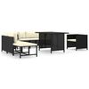vidaXL Set Divani da Giardino 8 pz con Cuscini in Polyrattan Nero