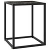 vidaXL Tavolino da Salotto Nero con Vetro Marmo Nero 40x40x50 cm