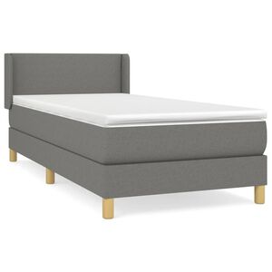 vidaXL Giroletto a Molle con Materasso Grigio Scuro 80x200 cm Tessuto