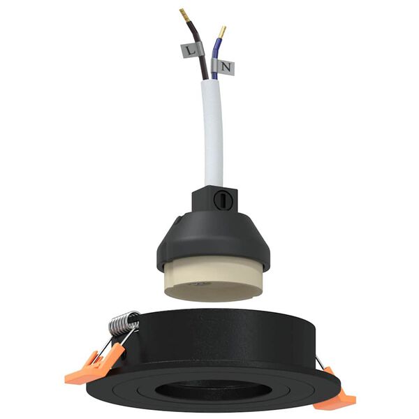 vidaXL Spotlight 24 pcs Nero 9 x 9 x 2 cm Alluminio