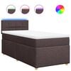 vidaXL Giroletto a Molle con Materasso Marrone Scuro 90x200 cm Tessuto