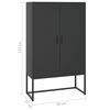 vidaXL Credenza Alta Nera 80x35x135 cm in Acciaio