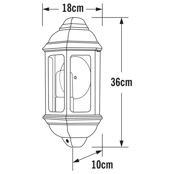KONSTSMIDE Lampada da Parete Cagliari in Vetro Nero Opaco