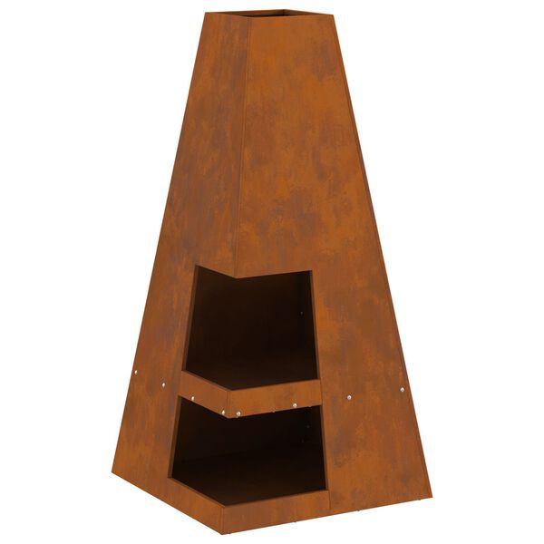 vidaXL Focolare Marrone 50 x 50 x 100 cm Acciaio