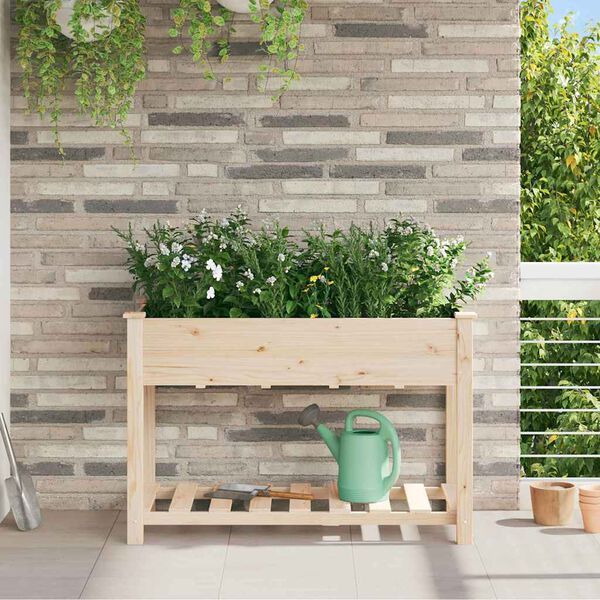 vidaXL Vaso da giardino con lo scaffale Beige 115 x 59 x 76,5 cm