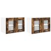 vidaXL Armadio pensile 2 pz Rovere fum&eacute; Legno ingegnerizzato