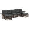 vidaXL Set Divano da Giardino 7 pz Grigio polyrattan