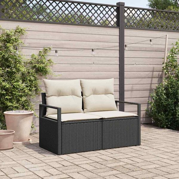 vidaXL Divano da giardino con cuscino 120 x 62 x 69 cm. polyrattan