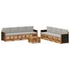vidaXL Set di divani da esterno 9 pz Naturale e Grigio Chiaro