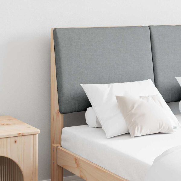 vidaXL Testiera imbottita Grigio chiaro 120 cm Pino massello