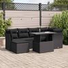 vidaXL Set Divani da Giardino con Cuscini 7pz Nero Polyrattan