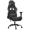 vidaXL Sedia da Gaming con Poggiapiedi Nero e Grigio in Similpelle