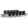 vidaXL Set da Pranzo per Giardino 15 pz Nero Acciaio