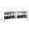 vidaXL Panca Porta Scarpe Bianco Lucido 102x35x55 cm Legno Multistrato