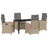 vidaXL Set da Pranzo per Giardino 5 pz Beige polyrattan