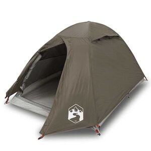 vidaXL Tenda da Campeggio a Cupola per 2 Persone Marrone Impermeabile