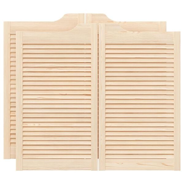 vidaXL Porte a Battente 2-Paio Design a Lamelle 90x100cm Legno di Pino