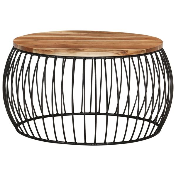 vidaXL Tavolino da Salotto Ø68 cm in Legno Massello di Acacia