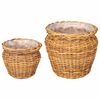 vidaXL Cesto per Piante GENDT 2 pz Marrone Naturale Rattan Kubu